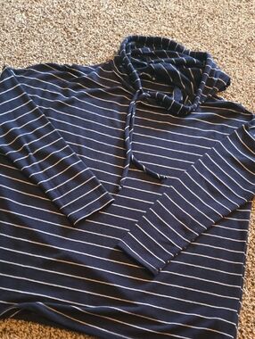 Staccato Navy & White Striped Jersey Knit Top